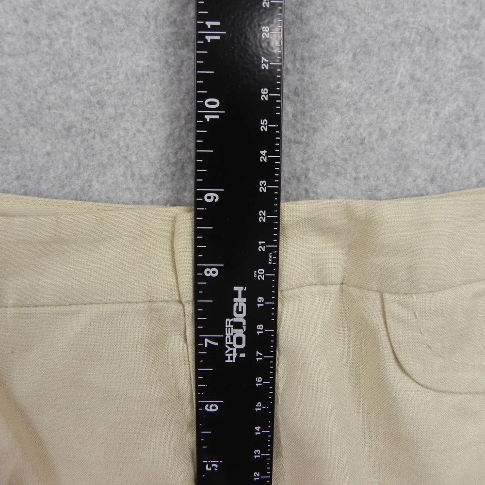 Banana Republic Pants Womens 6 Martin Stretch Linen Blend Wide Leg Slacks Beige
